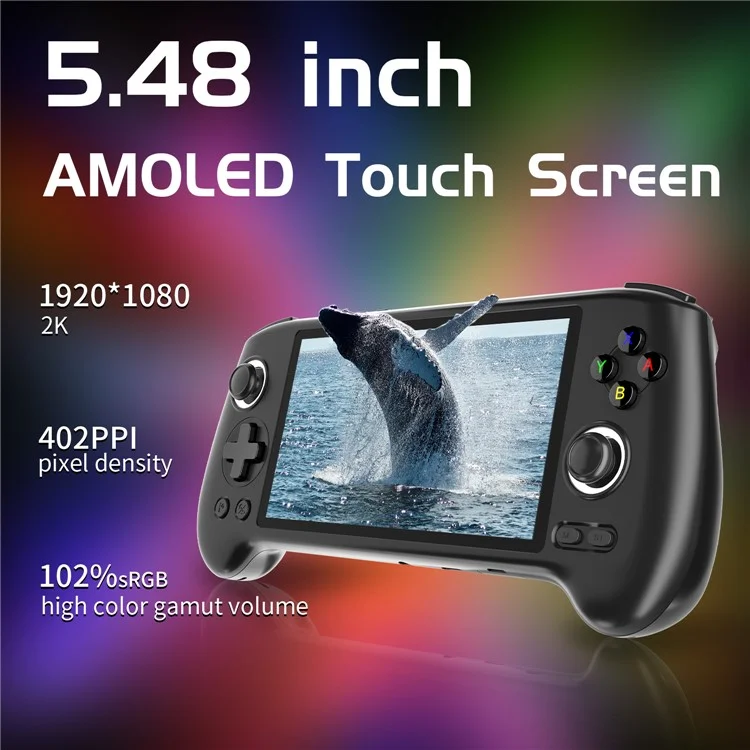 ANBERNIC RG556 Handheld Game Console 128GB+128GB Retro Video Player Android 13 System (English Version) - Black
