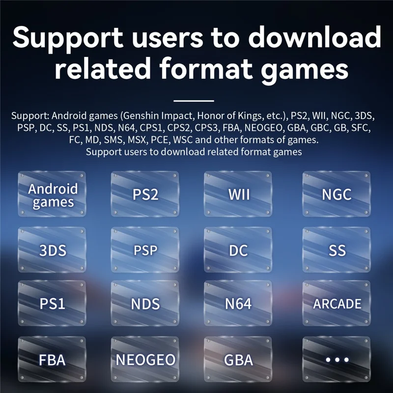ANBERNIC RG556 Handheld Game Console 128GB+128GB Retro Video Player Android 13 System (English Version) - Transparent Blue