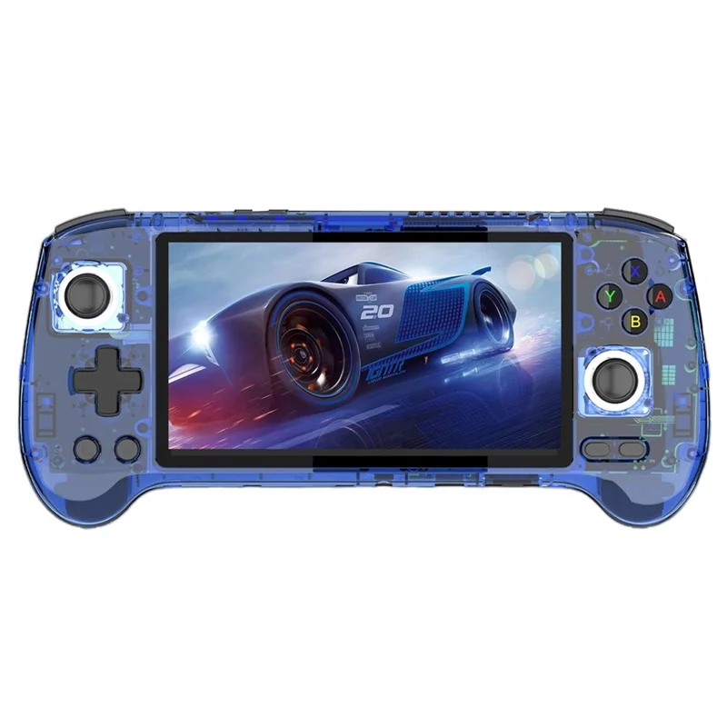 Console de Jogo Portátil Retro ANBERNIC RG556 com Jogos 128GB+256GB Tela AMOLED de 5,48 polegadas (Versão em Inglês) - Azul Transparente