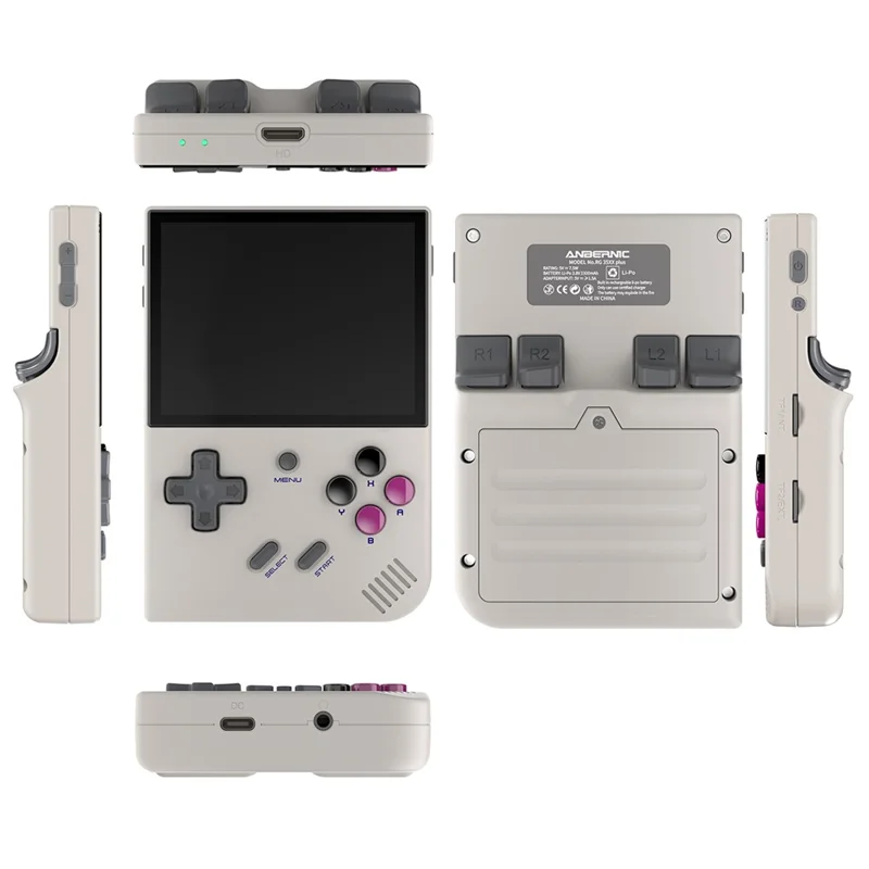 ANBERNIC RG35XX Plus Mini Handheld Game Console 64G+128G, 10000 Spiele (Englische Version) - Grau