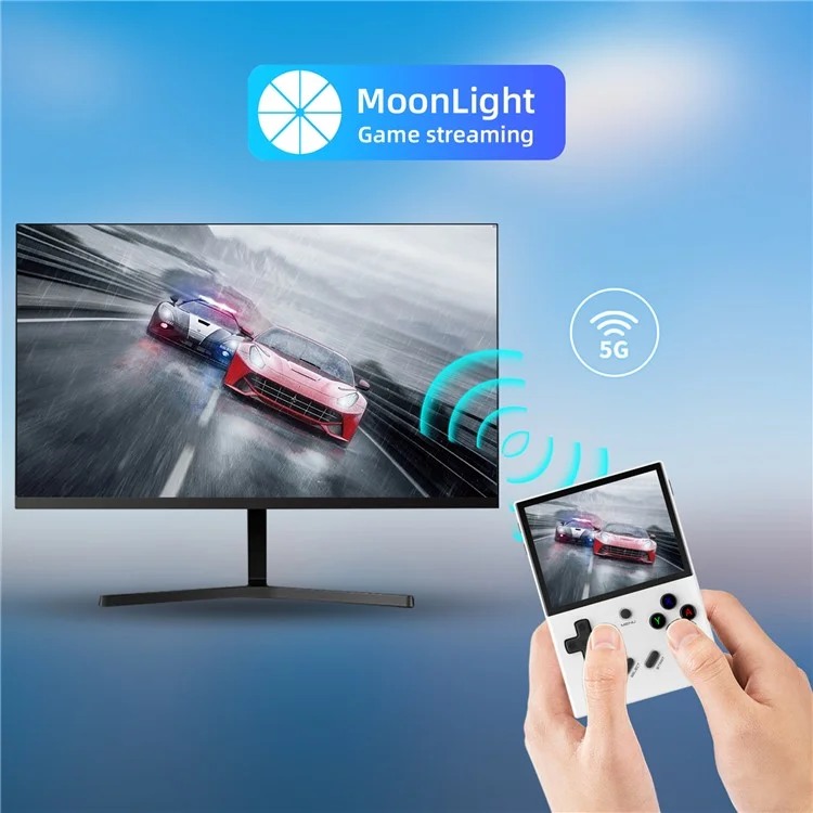 ANBERNIC RG35XX Plus Retro Mini Handheld Game Console 64GB 5000+ Games Included (English Version) - White