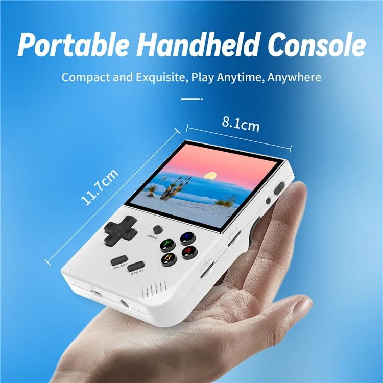ANBERNIC RG35XX Plus Retro Mini Handheld Game Console 64GB 5000+ Games Included (English Version) - White