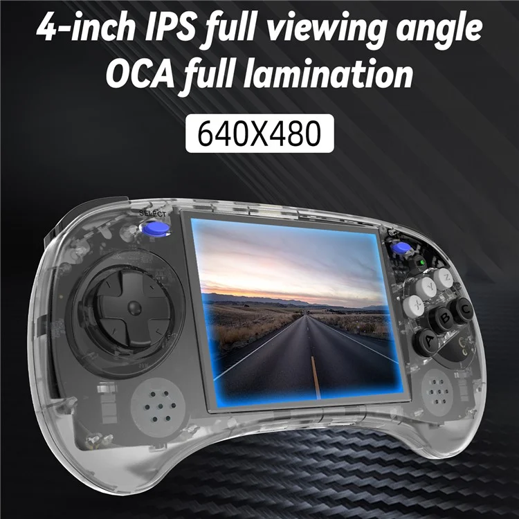 ANBERNIC RG ARC-S Handheld Game Console 128 Go 6 boutons Design Game Players (Version anglaise) - Noir transparent