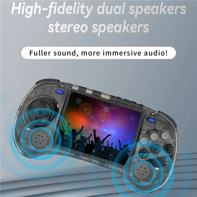ANBERNIC RG ARC-S Handheld Game Console 128 Go 6 boutons Design Game Players (Version anglaise) - Noir transparent