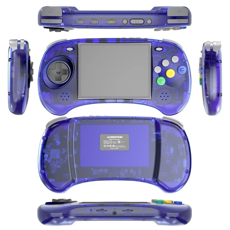 ANBERNIC RG ARC-S Handheld Game Console 128GB 6-Button Design Game Players (English Version) - Transparent Blue