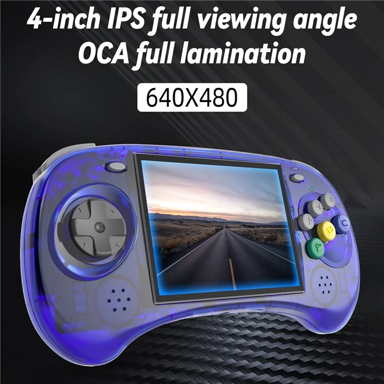 ANBERNIC RG ARC-S Handheld Game Console 128GB 6-Button Design Game Players (English Version) - Transparent Blue
