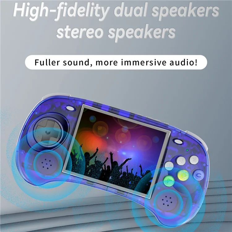 ANBERNIC RG ARC-S Handheld Game Console 128GB 6-Button Design Game Players (English Version) - Transparent Blue