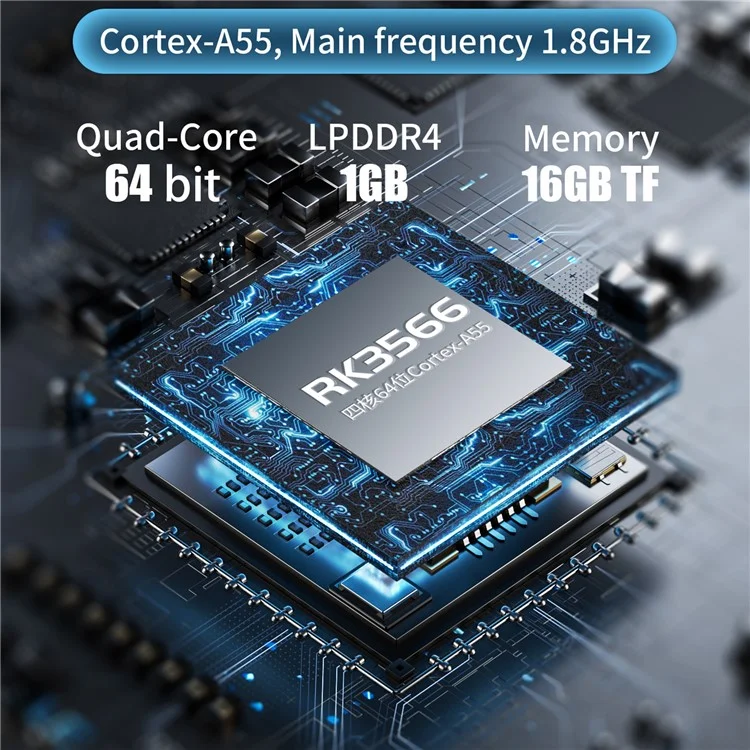Console de jeu portable ANBERNIC RG ARC-S Système Linux 256 Go avec jeux (version anglaise) - Bleu transparent