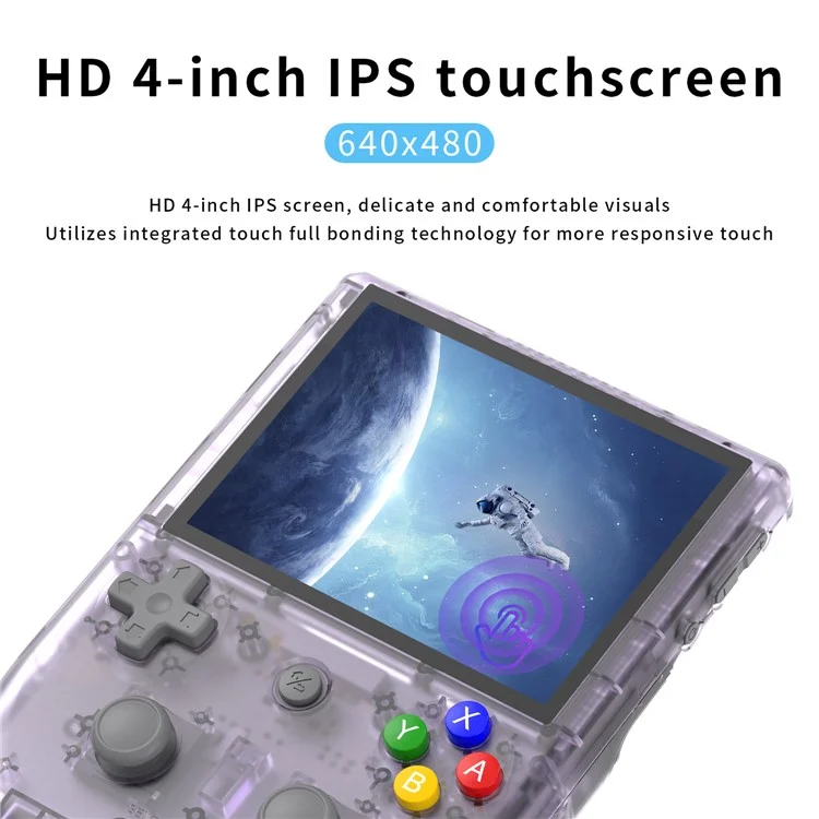 ANBERNIC RG405V Video Handheld Game Console 4GB+128G 4-inch IPS HD Touch Screen (English Version) - Transparent Purple