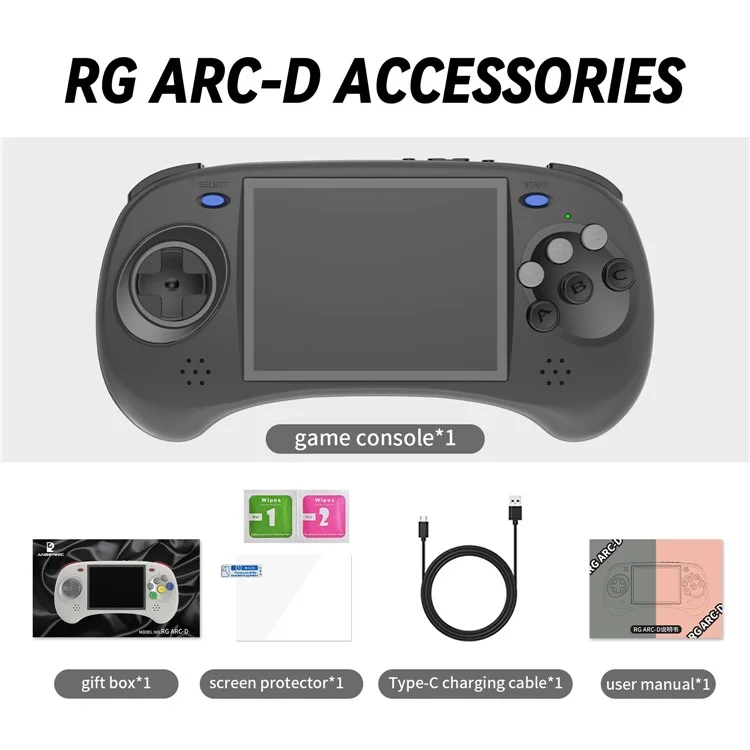 ANBERNIC RG ARC-D Handheld Game Console with Games, Dual System 128GB (English Version) - Black
