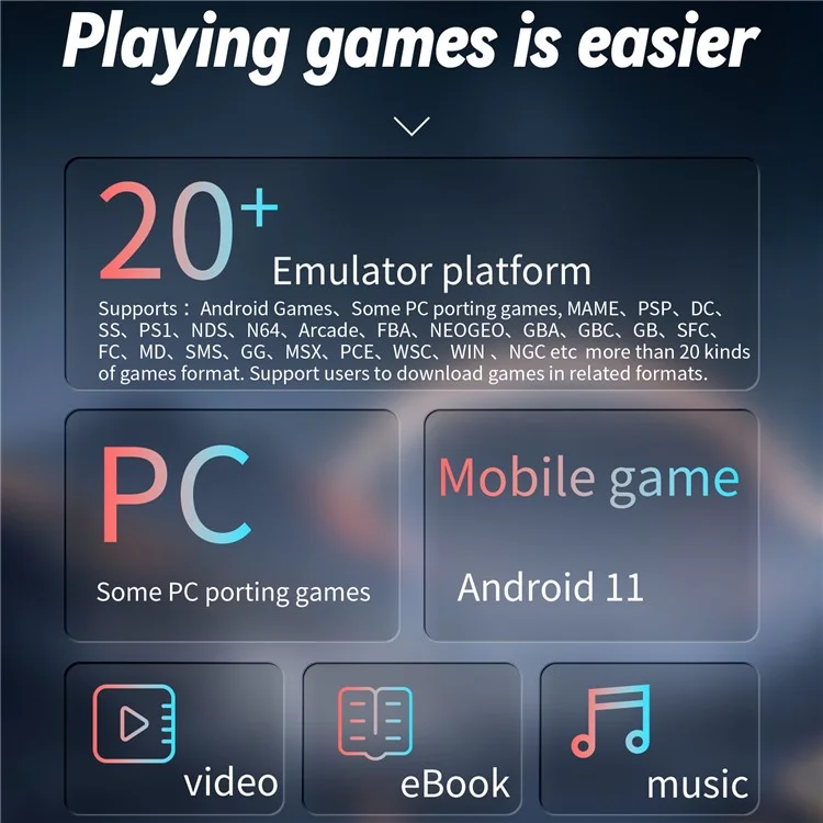 ANBERNIC RG ARC-D Handheld Game Console with Games, Dual System 128GB (English Version) - Grey
