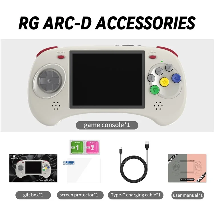 ANBERNIC RG ARC-D Handheld Game Console with Games, Dual System 128GB (English Version) - Grey