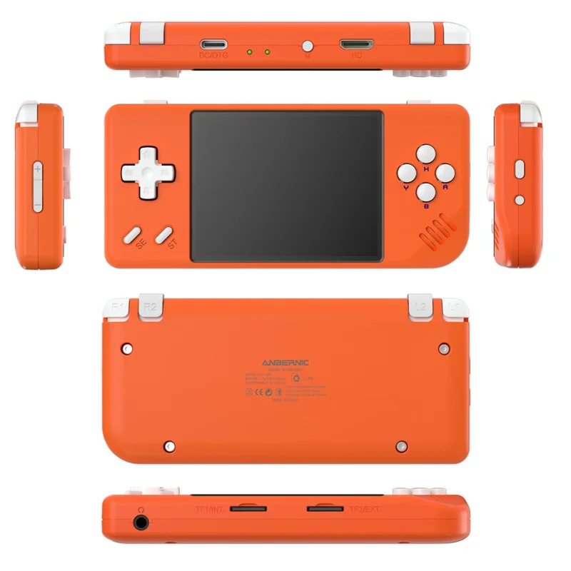 ANBERNIC RG28XX Video Game Console Portable 2.83-inch IPS Screen Game Machine, with 64G+128G TF Card - Orange