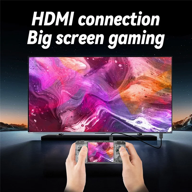 ANBERNIC RG28XX Video Game Console Portable 2.83-inch IPS Screen Game Machine, with 64G+128G TF Card - Transparent Black