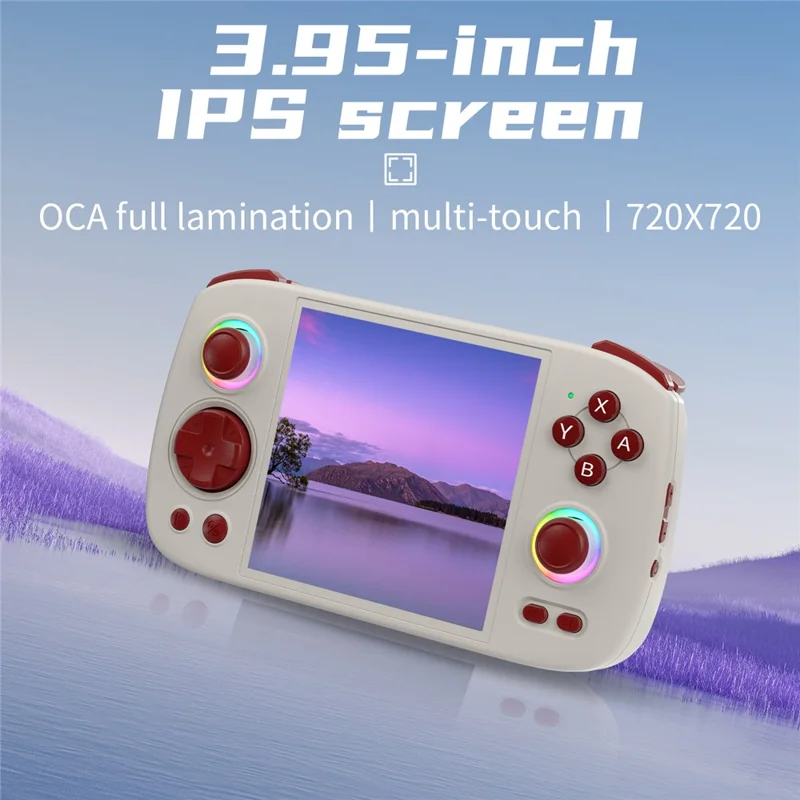 ANBERNIC RG Cube 3.95-inch IPS Screen Portable Handheld Game Console, with 128 TF Card - Grey