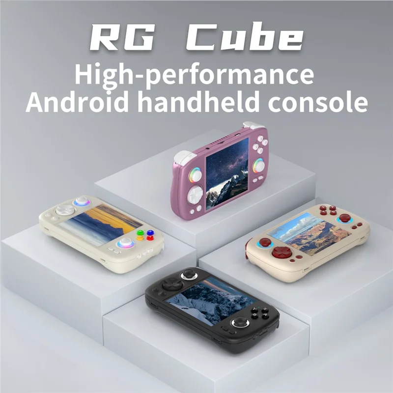 ANBERNIC RG Cube 3,95 inch IPS-scherm Draagbare Handheld Gameconsole, met 128 TF-kaart - Paars