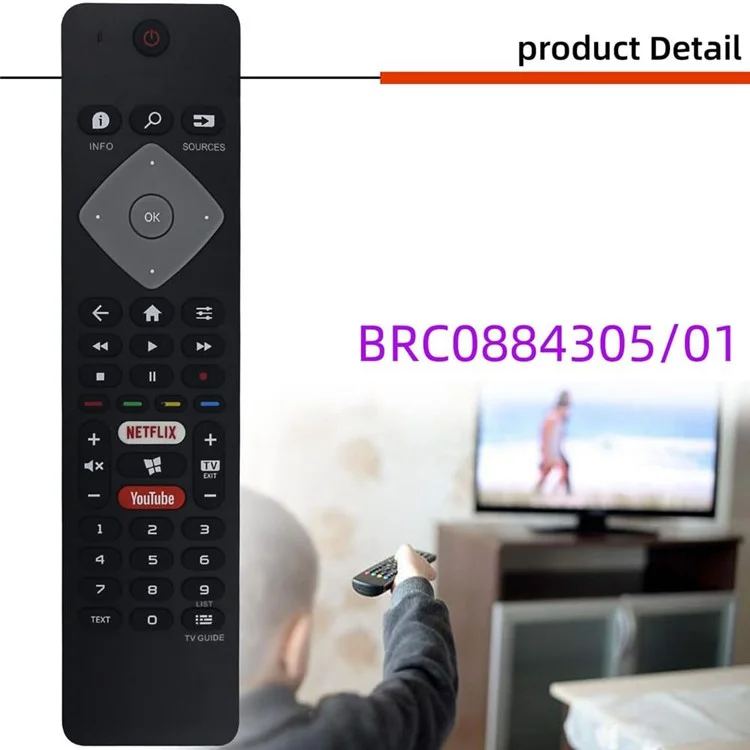 BRC0884305 / 01 Remote Control for Philips TV Replacement Handheld Controller
