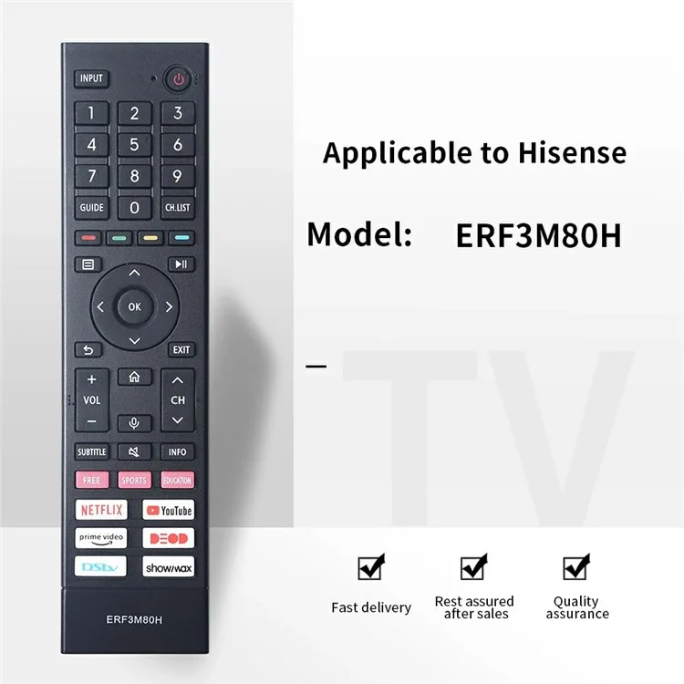 ERF3M80H Remote Control for Hisense TV Replacement ABS Handheld Controller
