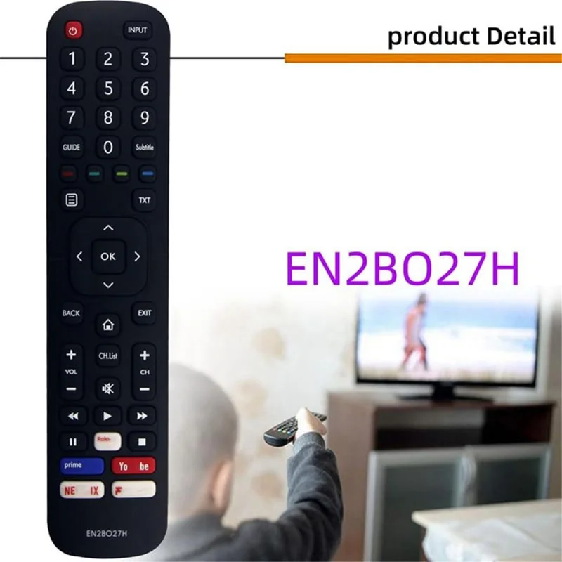 EN2BO27H TV Replacement Remote for Hisense Television Plastic Remote Control