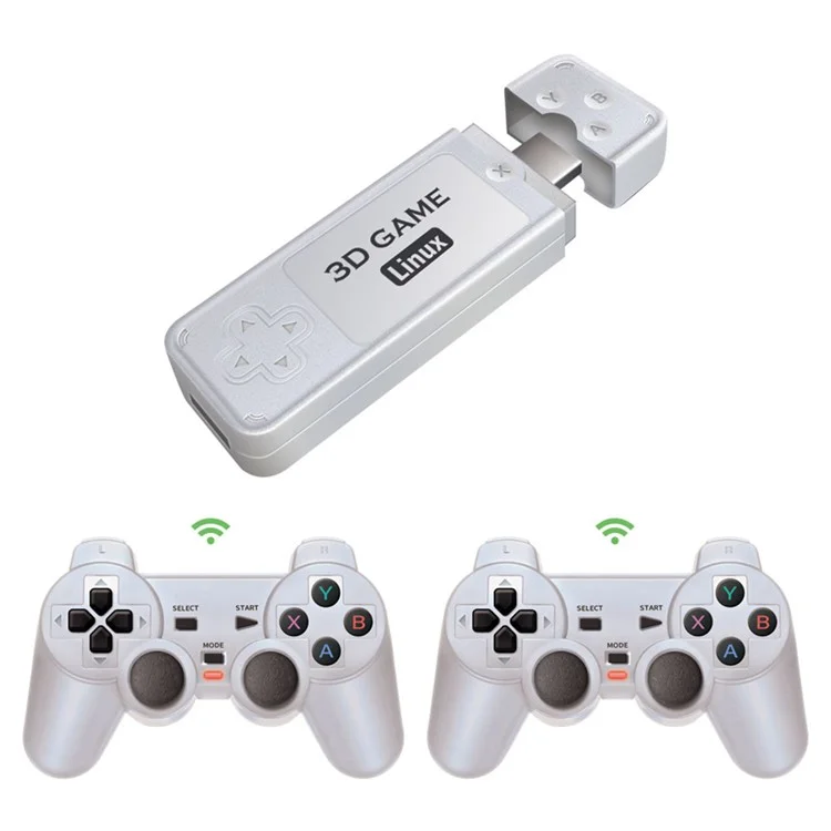 AMPOWN Y6 64G 4K HD Output Game Stick com 2 Controladores de Jogo sem Fio