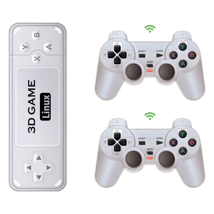AMPOWN Y6 64G 4K HD Output Game Stick com 2 Controladores de Jogo sem Fio