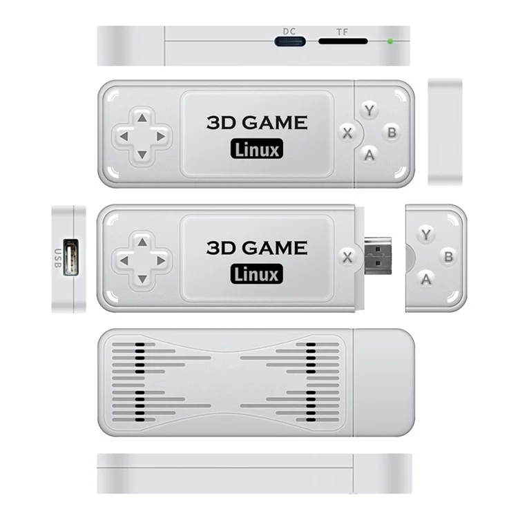 AMPOWN Y6 64G 4K HD Output Game Stick com 2 Controladores de Jogo sem Fio