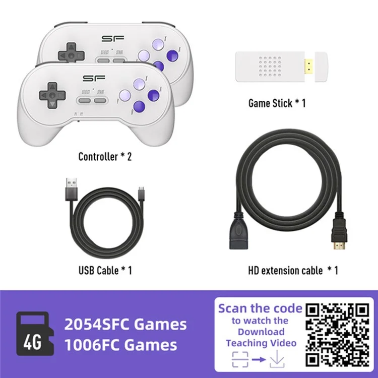 DATA FROG Y2 SF HD-kompatibles Game Stick SFC / FC Gamepads Dual Wireless Controller, 3000+ Spiele