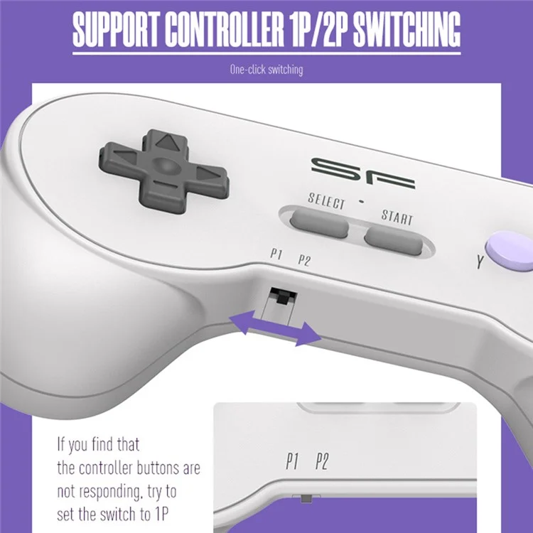 DATA FROG Y2 SF HD-kompatibles Game Stick SFC / FC Gamepads Dual Wireless Controller, 3000+ Spiele