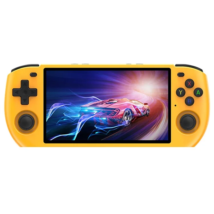 POWKIDDY RGB10 MAX3 Retro Handheld Game Console Open Source 5.0-inch Screen Gaming Console, No TF Card - Yellow