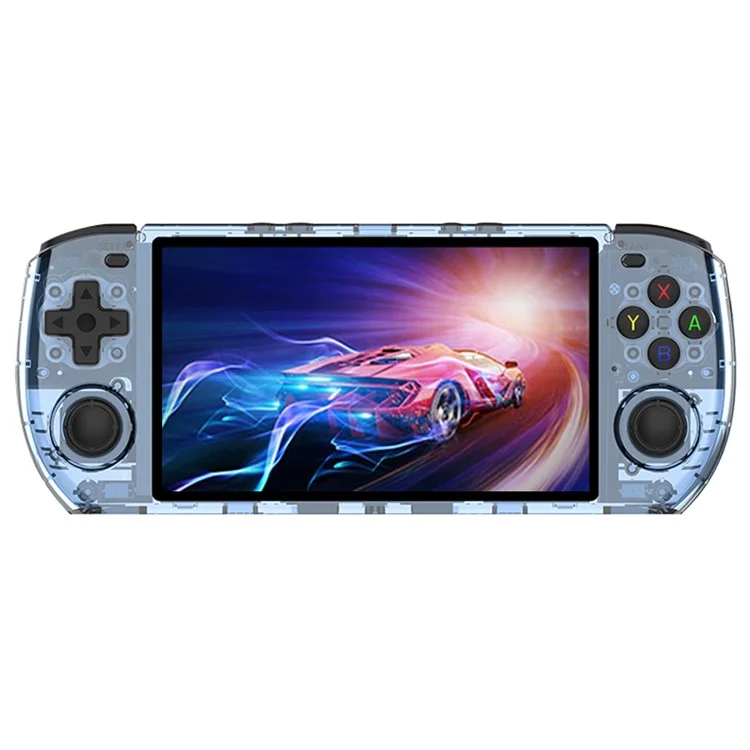 POWKIDDY RGB10 MAX3 Retro Handheld Game Console Open Source 5.0-inch Screen Gaming Console, No TF Card - Transparent Blue