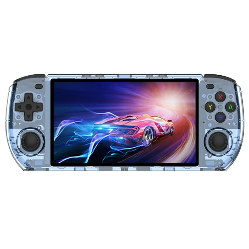 POWKIDDY RGB10 MAX3 Handheld Game Console Open Source HD IPS Screen Gaming Console, 16G+64G TF Card - Transparent Blue