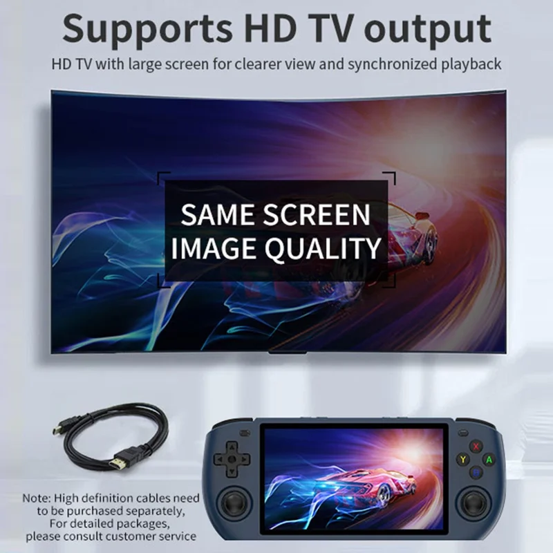 POWKIDDY RGB10 MAX3 Handheld Game Console Open Source HD IPS Screen Gaming Console, 16G+64G TF Card - Transparent Blue