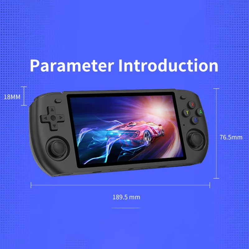 POWKIDDY RGB10 MAX3 Handheld Game Console Open Source HD IPS Screen Gaming Console, 16G+64G TF Card - Transparent Blue