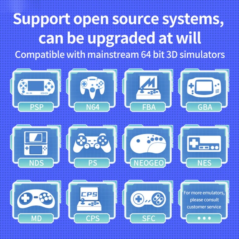 POWKIDDY RGB10 MAX3 Handheld Game Console Open Source HD Gaming Machine, 16G+256G TF Card - Yellow