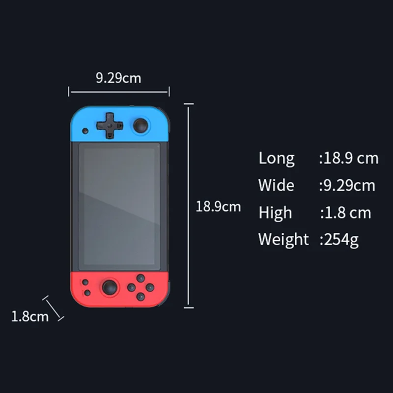 POWKIDDY x51 Retro Handheld Game Console 5-inch Double People Arcade Gaming Console, 32G Memory Card - Black