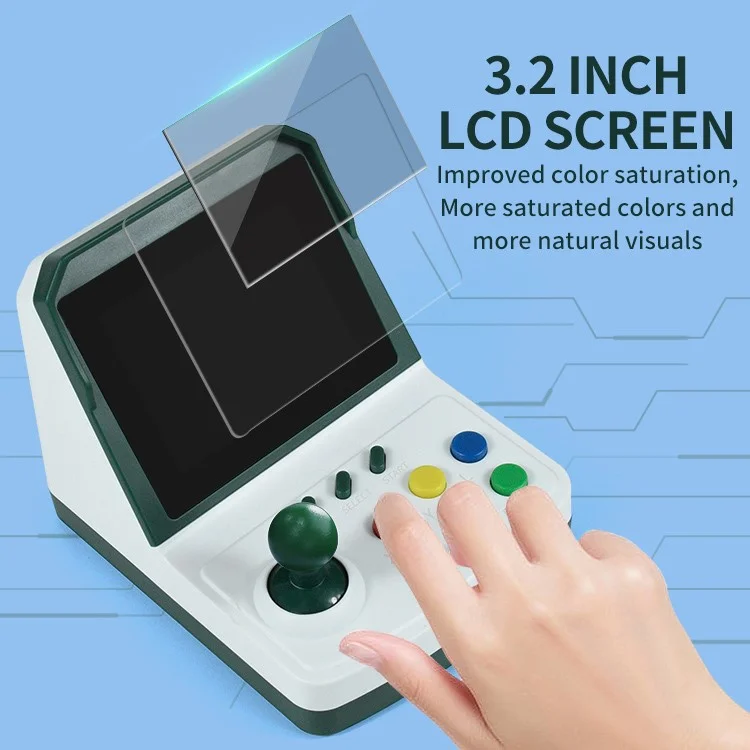 POWKIDDY A6Plus unterstützt 2 Spieler Retro-Videospielkonsole 3,5-Zoll-Bildschirm-Spielekonsole mit 2 Controllern - Rot