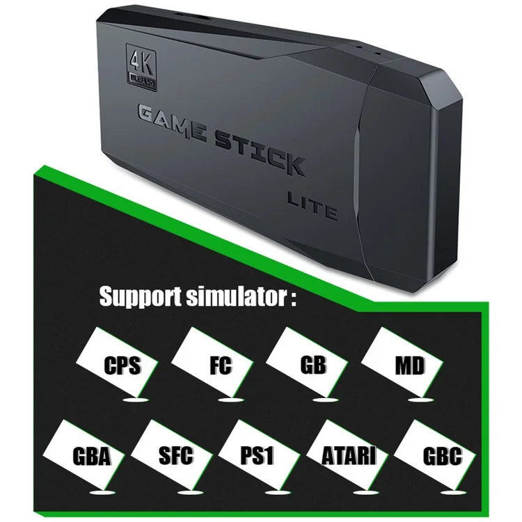 DATA FROG Y3 Lite Game Stick HD TV Gaming Console with 2 Wireless Gamepad, 64G Memory Card / 20000 Games