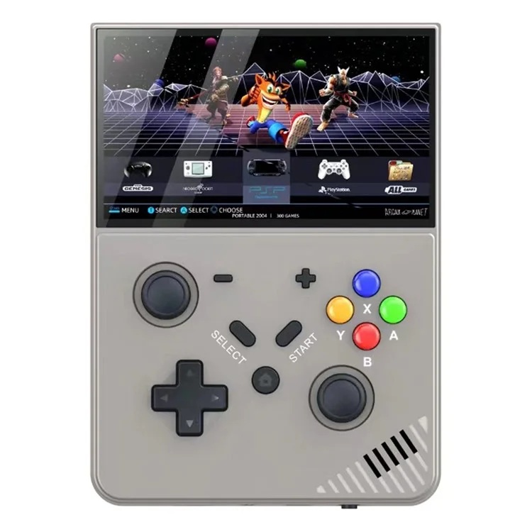 R43pro Встроенный 30000 игр 4,3-дюймовый HD-экран 3D-качалка Портативная игровая консоль, с 128G TF-картой - серый