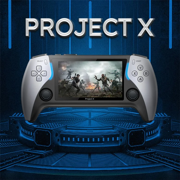 PROJECT X Handheld Retro Game Console 4,3-Zoll-IPS-Bildschirm Unterstützt Dualspieler-Kampf mit Dual-Controllern