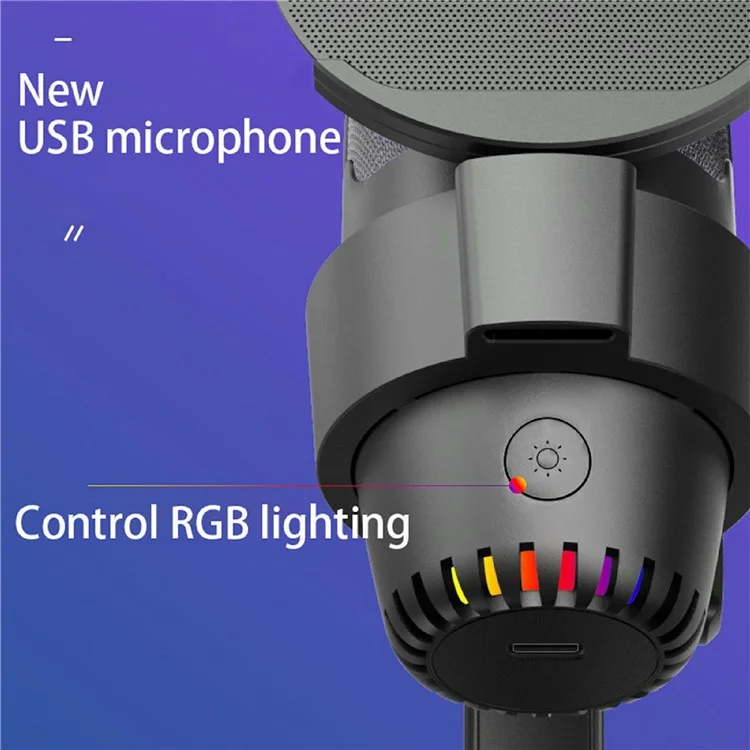 ME9 -plug -and -play -usb -mikrofon -enc -rausch -reduktion Desktop -mikrofon Mit RGB -licht - Rosa