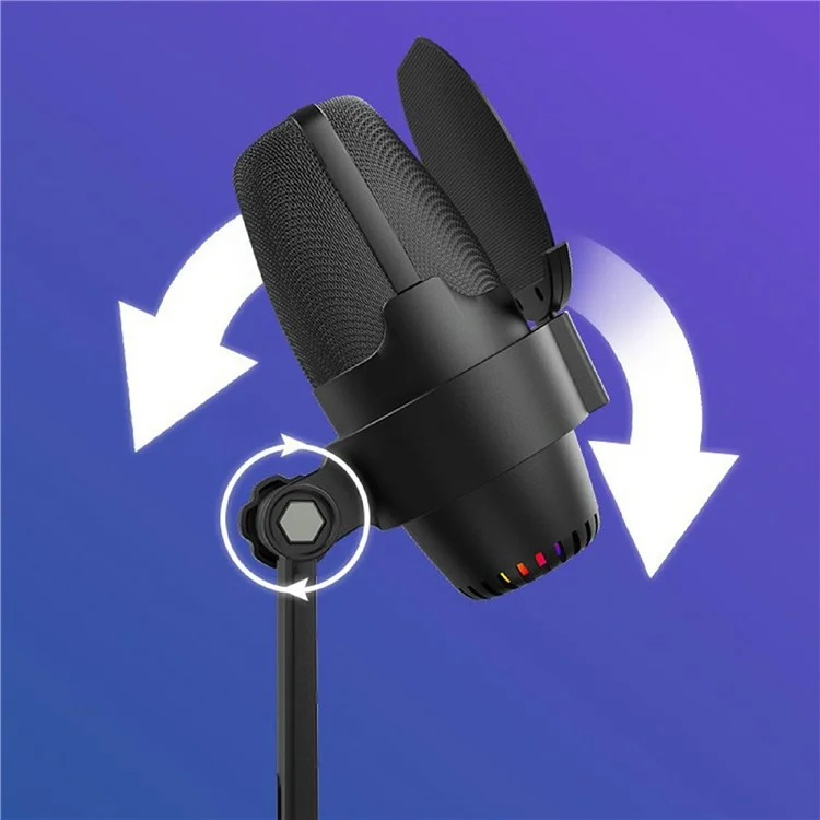 ME9 -plug -and -play -usb -mikrofon -enc -rausch -reduktion Desktop -mikrofon Mit RGB -licht - Rosa