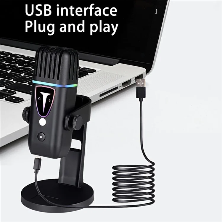 Microphone de bureau plug and play PDO-30 à haute sensibilité pour e-sports et jeux, microphone à condensateur