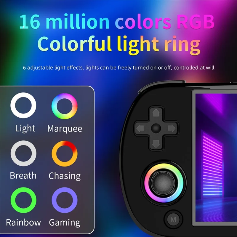 ANBERNIC RG40XXH 4.0 Inch IPS Screen Bluetooth + WiFi Handheld Video Game Console, with 64G+256G TF Card - Black