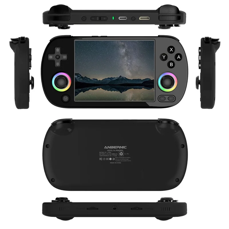 ANBERNIC RG40XXH 4.0 Inch IPS Screen Bluetooth + WiFi Handheld Video Game Console, with 64G TF Card - Black