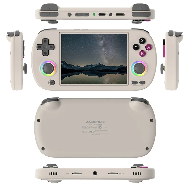 ANBERNIC RG40XXH 4.0 Inch IPS Screen Bluetooth + WiFi Handheld Video Game Console, with 64G TF Card - Grey