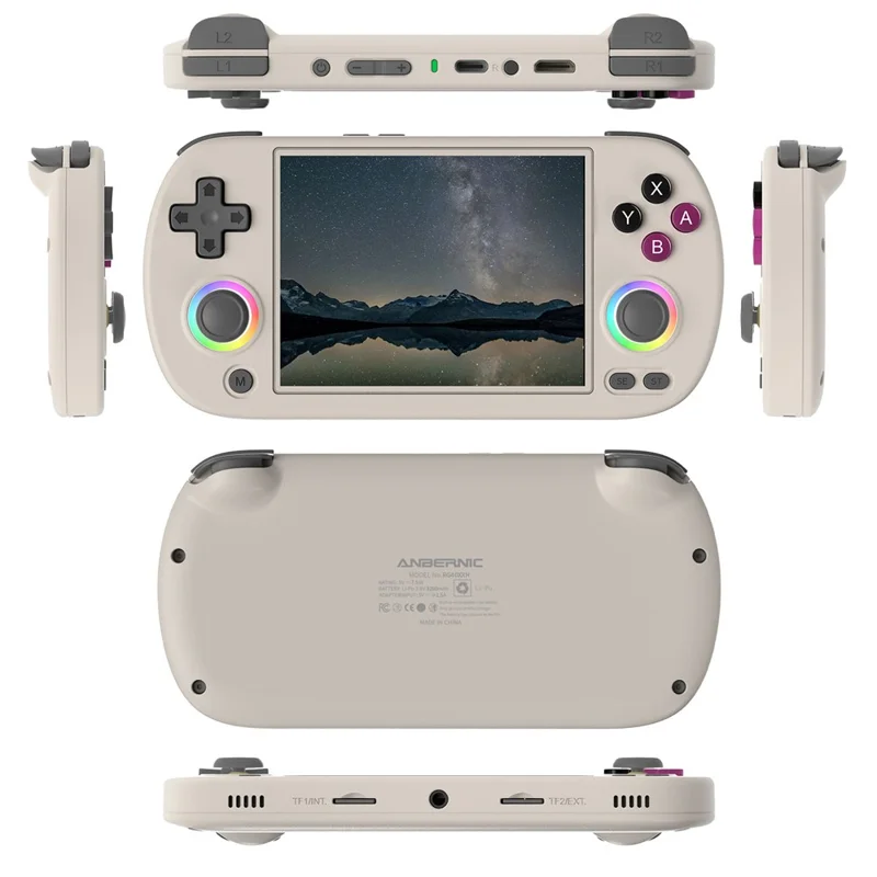 ANBERNIC RG40XXH 4.0 Inch IPS Screen 64G Bluetooth + WiFi Handheld Video Game Console, with 128G TF Card - Grey