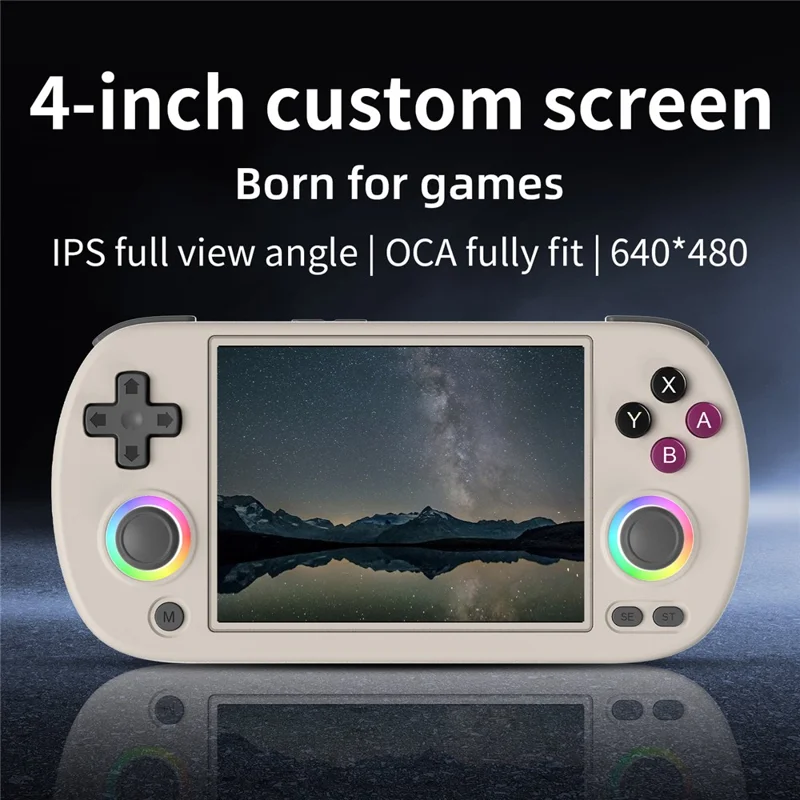 ANBERNIC RG40XXH 4.0 Inch IPS Screen 64G Bluetooth + WiFi Handheld Video Game Console, with 128G TF Card - Grey
