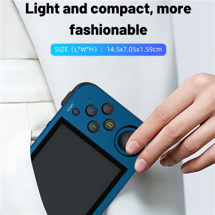 Anbernic RG353M 3,5-zoll-ips-bildschirm Tragbarer Handheld-videospielkonsole Mit Integriertem Hall Joystick Mit 16G+128G Tf-karte - Blau