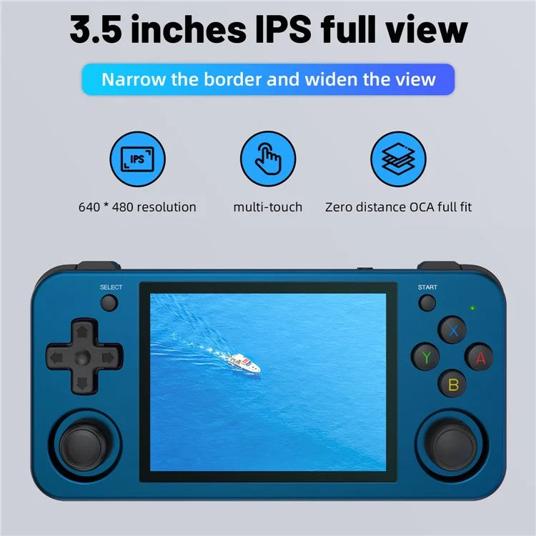 Anbernic RG353M 3,5-zoll-ips-bildschirm Tragbarer Handheld-videospielkonsole Mit Integriertem Hall Joystick Mit 16G+128G Tf-karte - Blau