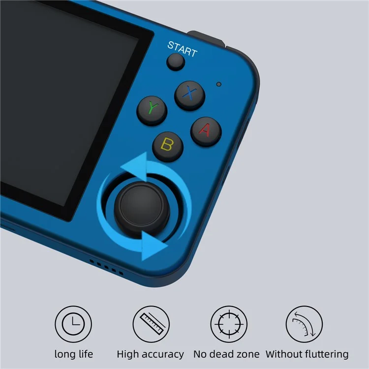 Anbernic RG353M 3,5-zoll-ips-bildschirm Tragbarer Handheld-videospielkonsole Mit Integriertem Hall Joystick Mit 16G+128G Tf-karte - Blau